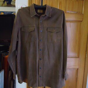 Brown Chamois Snap Shirt 2XL Tall Read Head Ranch